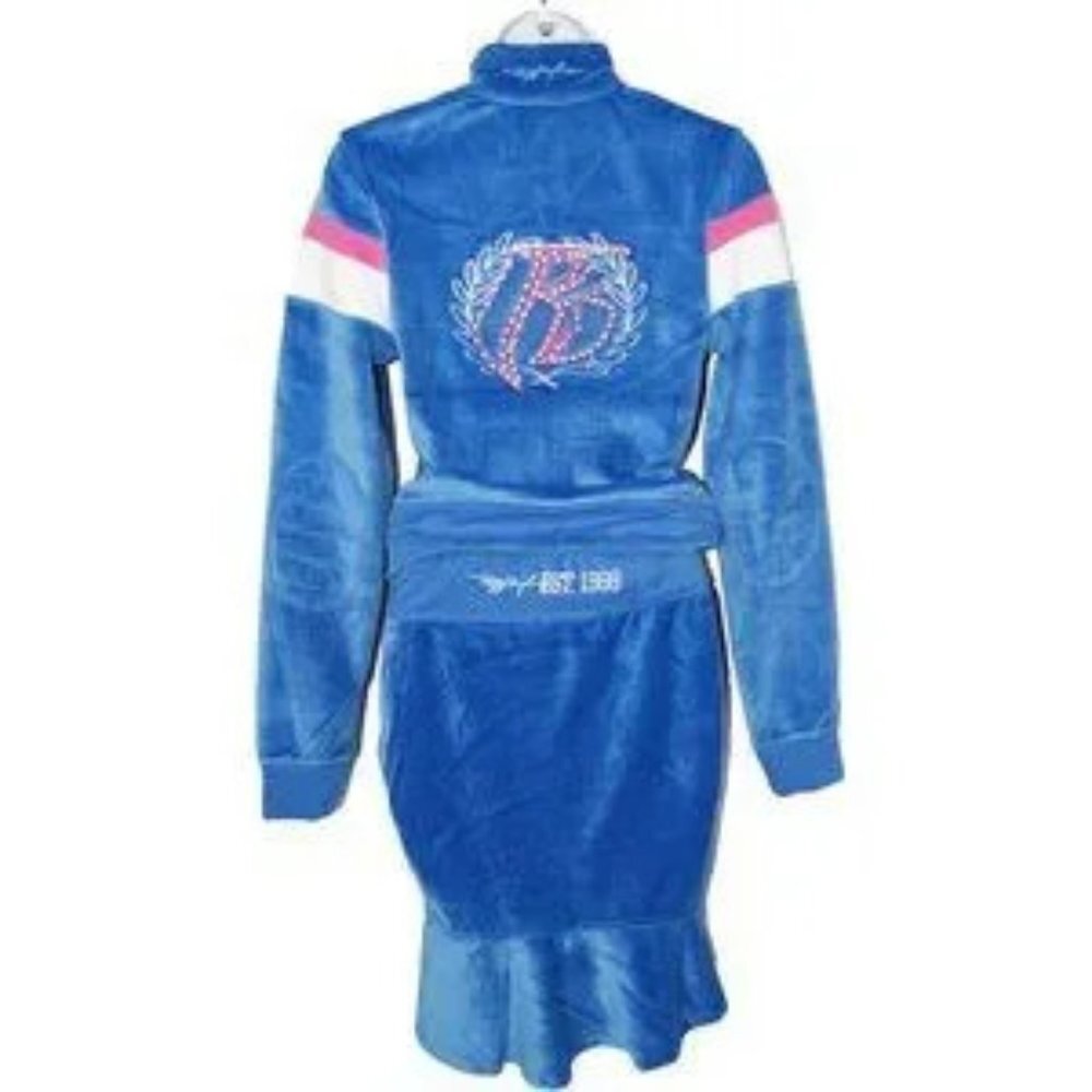 Ruff Ryder's Blue Velour Track Jacket and Skirt Set Y2K - Picture 5 of 16